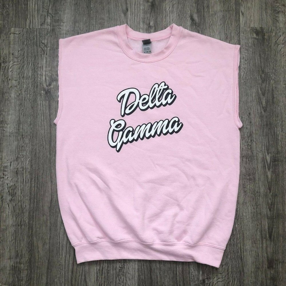Delta Gamma Sorority Lt Pink Sleeveless Sweatshirt
